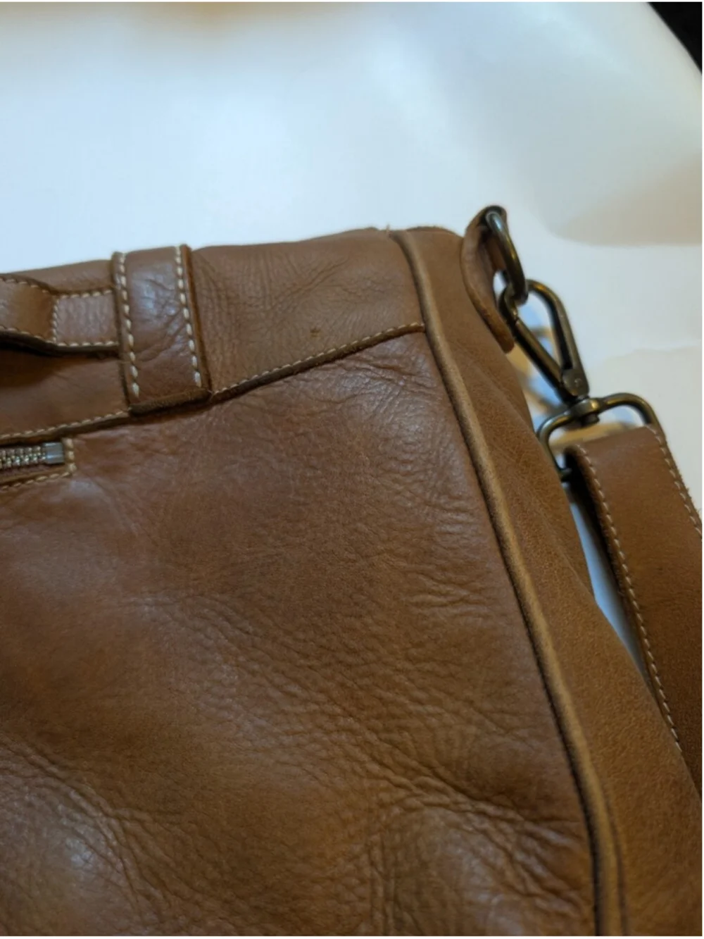 Roots Vintage Made In Canada Leather Laptop Messenger Tribe Bag Satchel Brown Ii